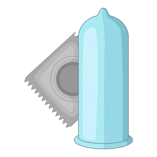 Kondom ikona, kreslený styl — Stockový vektor