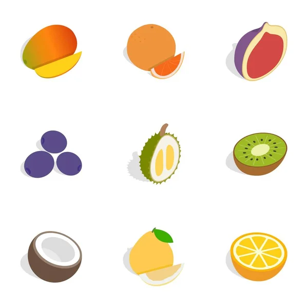 Iconos de comida, estilo isométrico 3d — Vector de stock