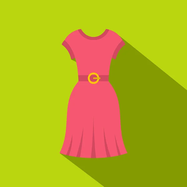 Rózsaszín ruha ikon, lapos stílusú — Stock Vector
