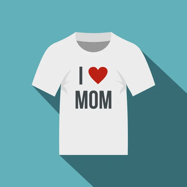 Camisa Eu amo ícone da mãe, estilo plano —  Vetores de Stock