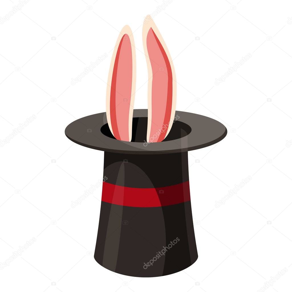 Magic hat icon. Cartoon illustration of magic hat vector icon for web