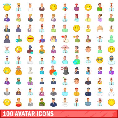 100 avatar simgeleri ayarla, tarzı çizgi film