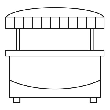 Pazar stand kiosk durak simgesi, anahat stili