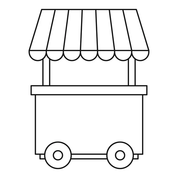 Icono de rueda de carro de comida rápida, estilo de esquema — Archivo Imágenes Vectoriales