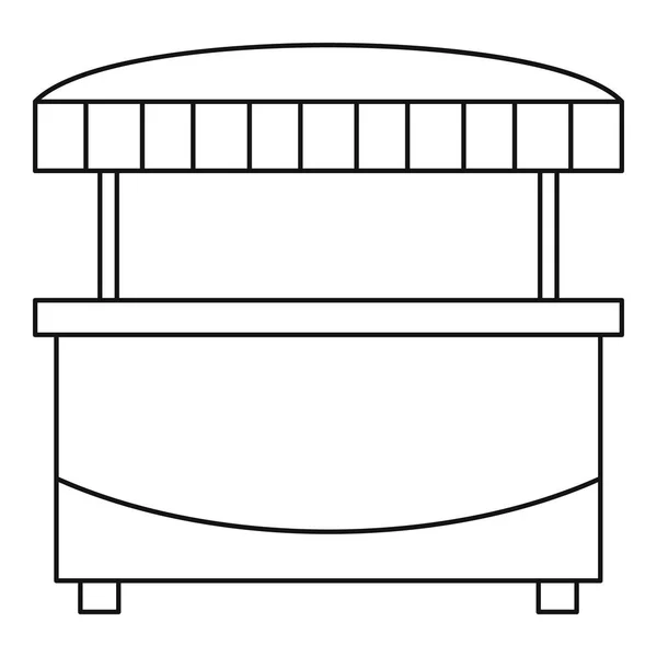 Mercado quiosco quiosco puesto icono, estilo contorno — Vector de stock
