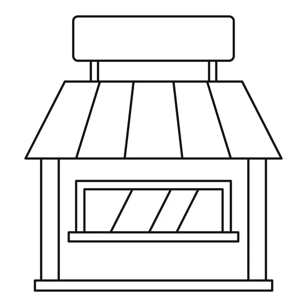 Иконка магазина, стиль контура — стоковый вектор