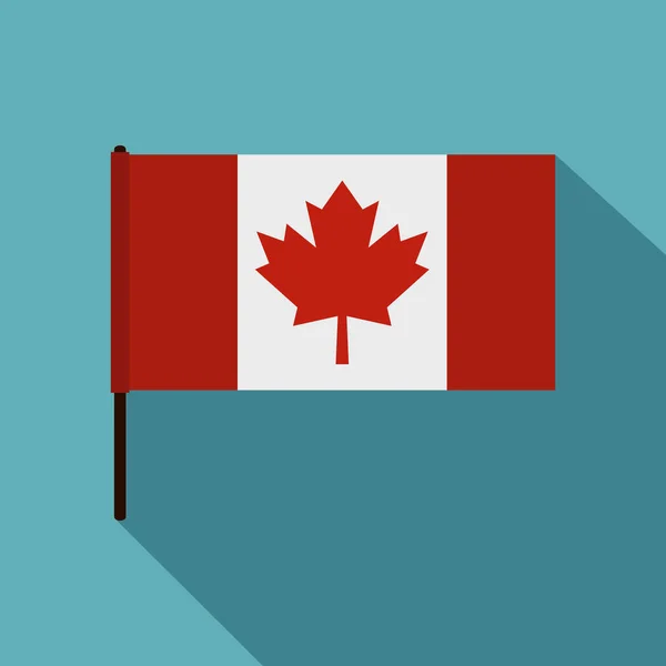 Canadese vlag, pictogram, vlakke stijl — Stockvector