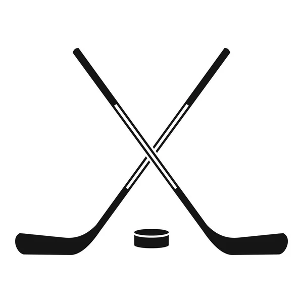 Ice hockey sticks icon, simple style — Stock Vector