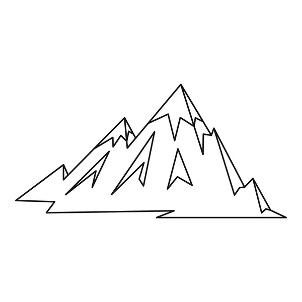 Mountains icon, outline style — Stock Vector