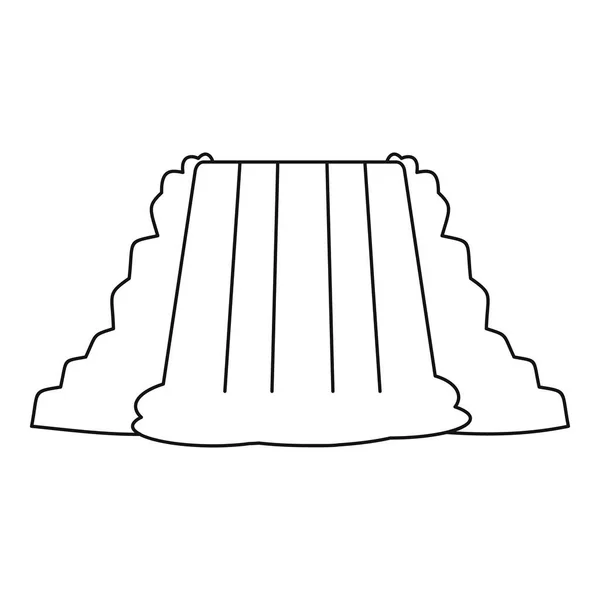 Wasserfall-Ikone, Umriss-Stil — Stockvektor