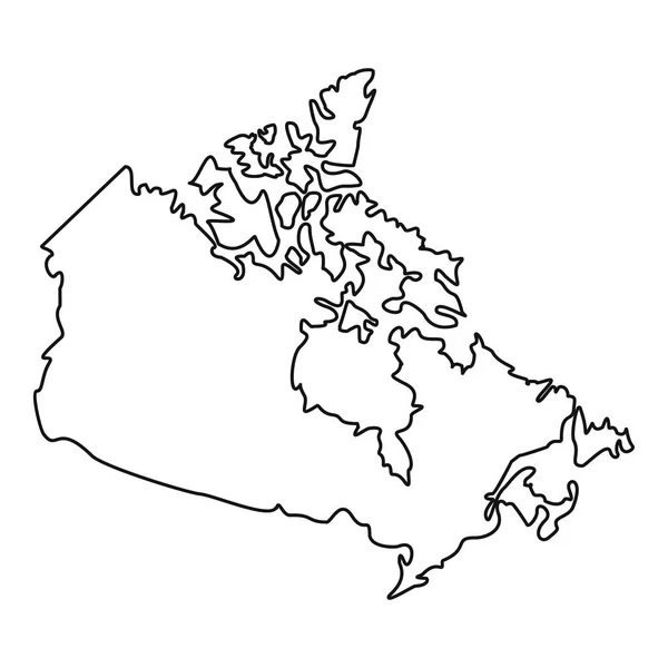 Mapa de Canada icono, esquema de estilo — Vector de stock