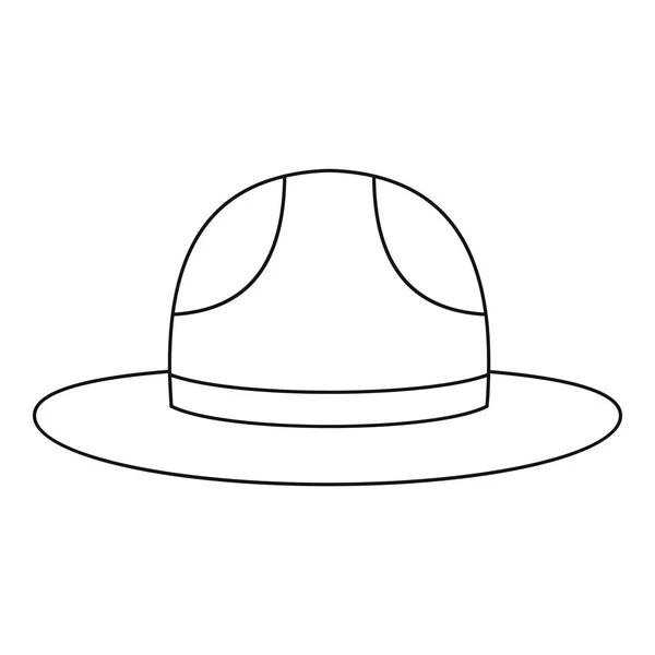 Icône du policier canadien monté sur chapeau, style contour — Image vectorielle