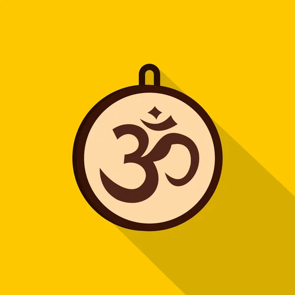 Ινδουιστικό om σύμβολο εικονίδιο, επίπεδη στυλ — Διανυσματικό Αρχείο