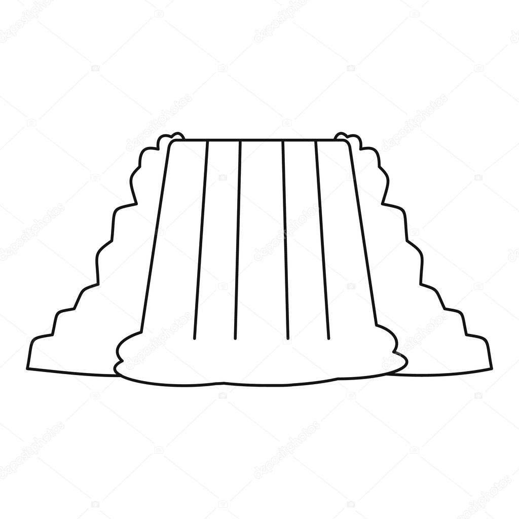 Waterfall icon, outline style