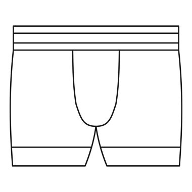 Boksör kısa iç çamaşırı simgesi, anahat stili