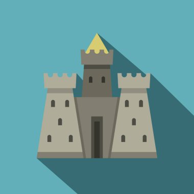 Kuleleri simgesi, düz stil ile konut konak
