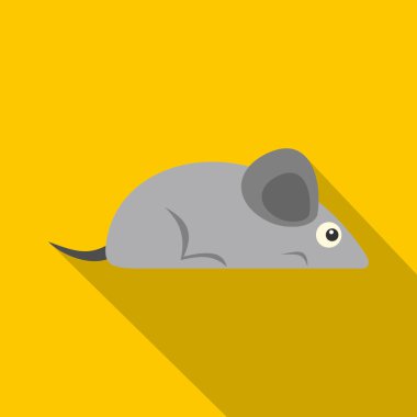 Gri fare simgesi, düz stil