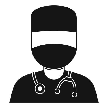 Doktor maskesi simgesi, basit tarzı ile
