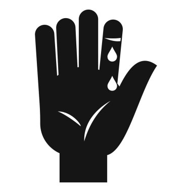 Kan damlayan kutsal kişilerin resmi, basit tarzı ile parmak