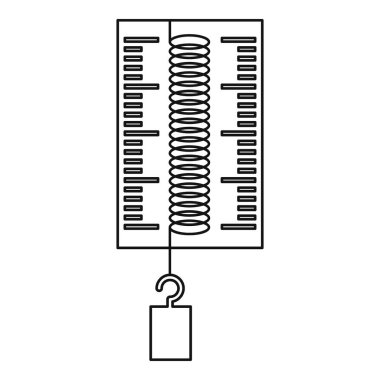 Bir kanca simgesi, anahat stili ile dinamometre