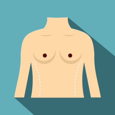 Kadın bel cerrahisi simgesi, düz stil için hazırlanan