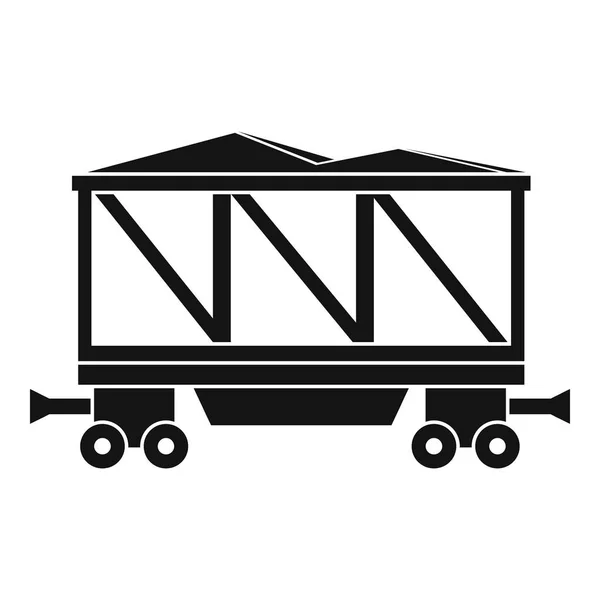 Järnvägen vagn ikon, enkel stil — Stock vektor