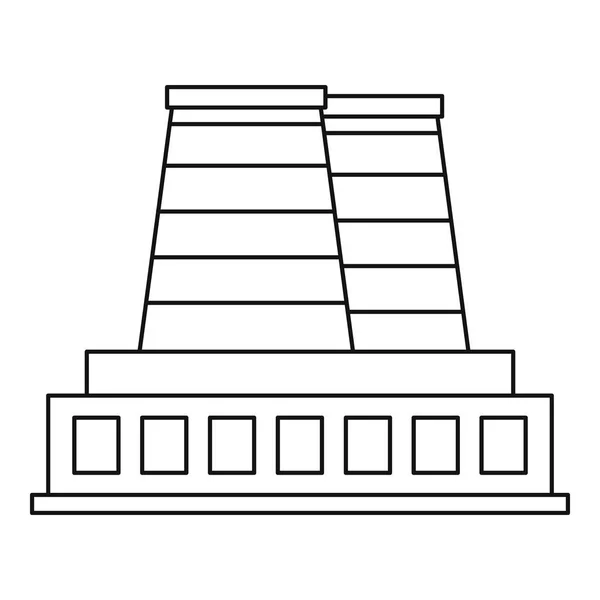 Raffinerie icône de l'usine, style contour — Image vectorielle