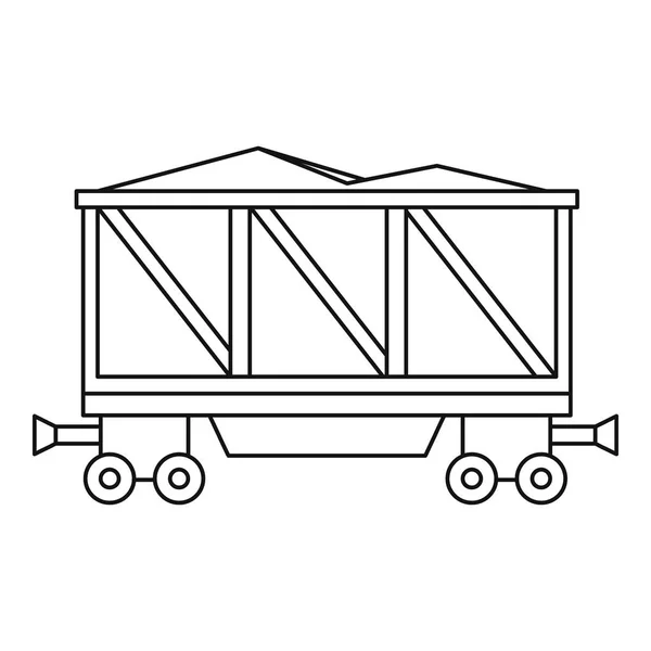 Geladene Eisenbahnwaggon-Ikone, Umrissstil — Stockvektor