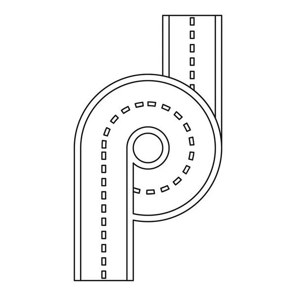 Okružní křižovatky silnice ikona, styl osnovy — Stockový vektor