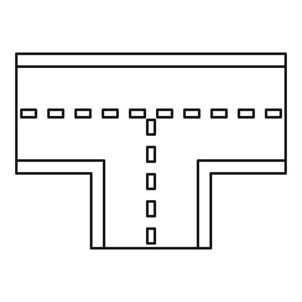 Snijpunt wegpictogram, Kaderstijl — Stockvector