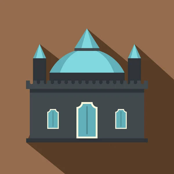 Βασίλειο εικονίδιο palace, επίπεδη στυλ — Διανυσματικό Αρχείο