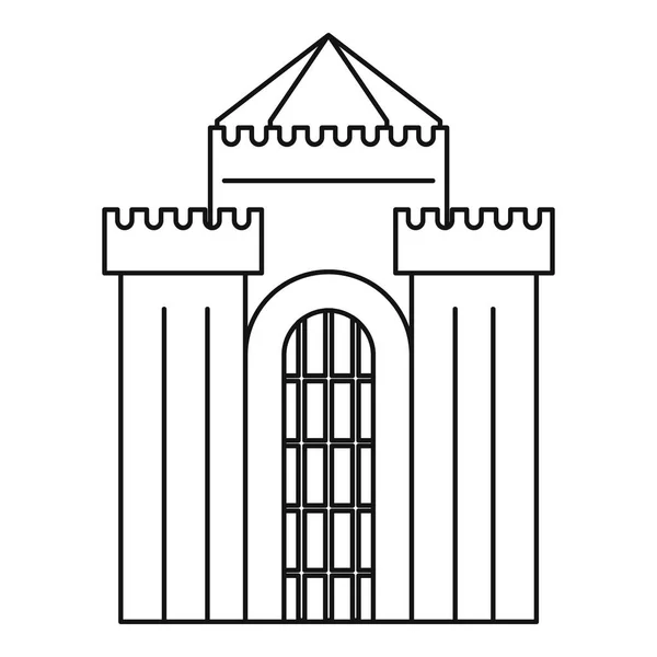 要塞ゲート アイコン、アウトラインのスタイル — ストックベクタ