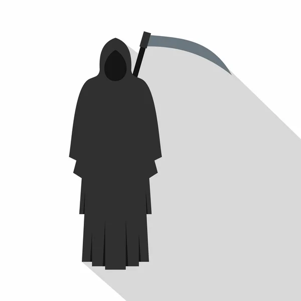 Grim reaper icon, flat style — Stock Vector