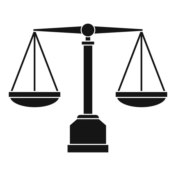 正義のスケールのアイコン、シンプルなスタイル — ストックベクタ