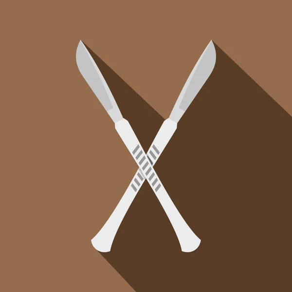 Icône scalpels croisés, style plat — Image vectorielle
