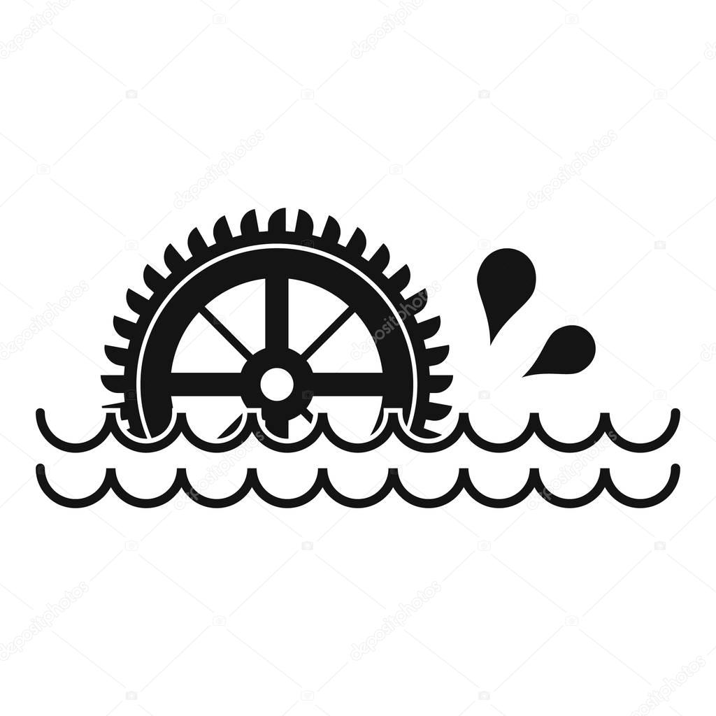 Waterwheel icon, simple style