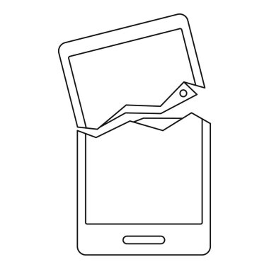 Kırık telefon simgesini, anahat stili