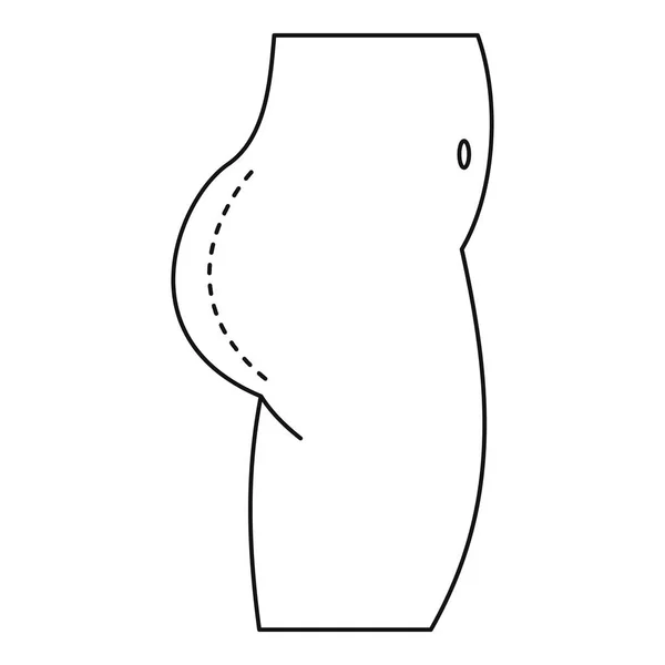 整形手术的臀部图标，大纲样式 — 图库矢量图片