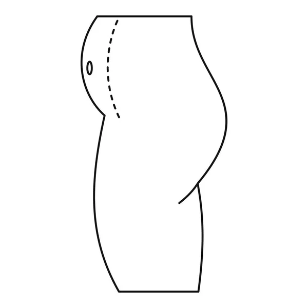 女人腹部划出整容手术图标 — 图库矢量图片