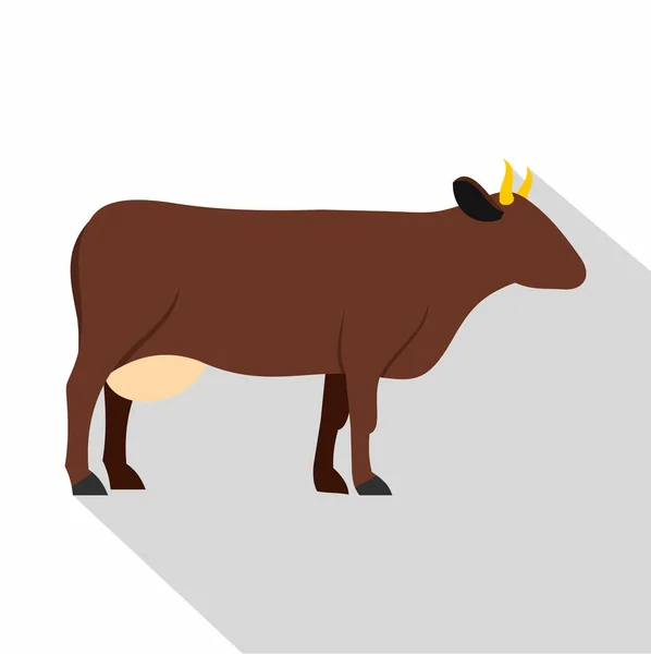 Икона коровы, плоский стиль — стоковый вектор