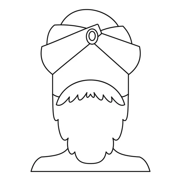 Indiase man pictogram, Kaderstijl — Stockvector