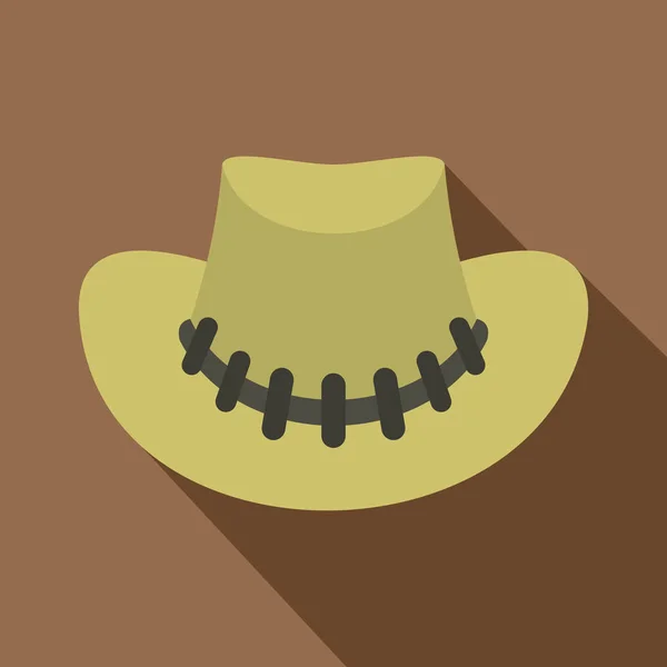 Cowboy hoed pictogram, vlakke stijl — Stockvector