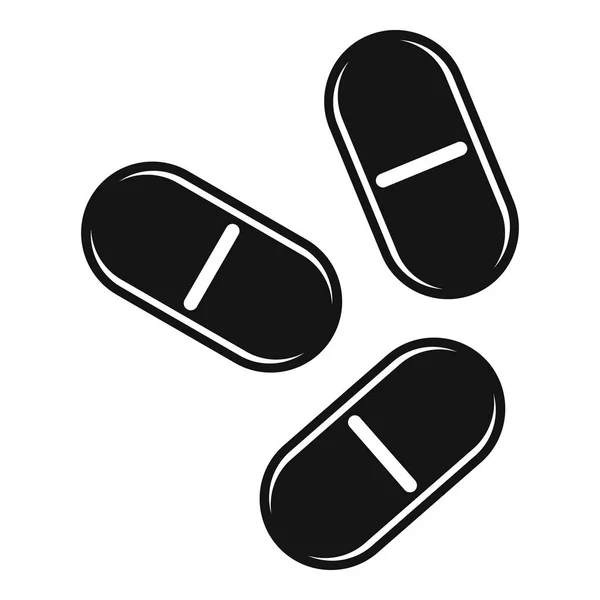 Three pills icon, simple style — Stock Vector