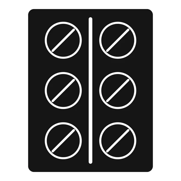 Pillen pictogram, eenvoudige stijl — Stockvector