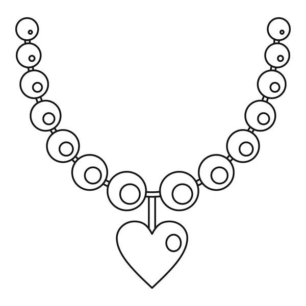 Collier icône, style contour — Image vectorielle