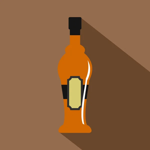Ikona butelki z alkoholem, płaska — Wektor stockowy
