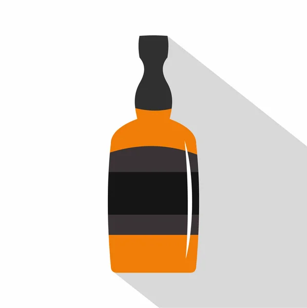 Icona bottiglia di brandy, stile piatto — Vettoriale Stock