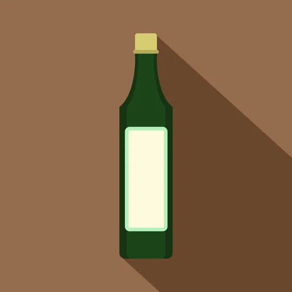 Icona bottiglia di aceto, stile piatto — Vettoriale Stock