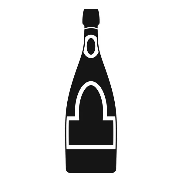 Butelka szampana ikona, prosty styl — Wektor stockowy