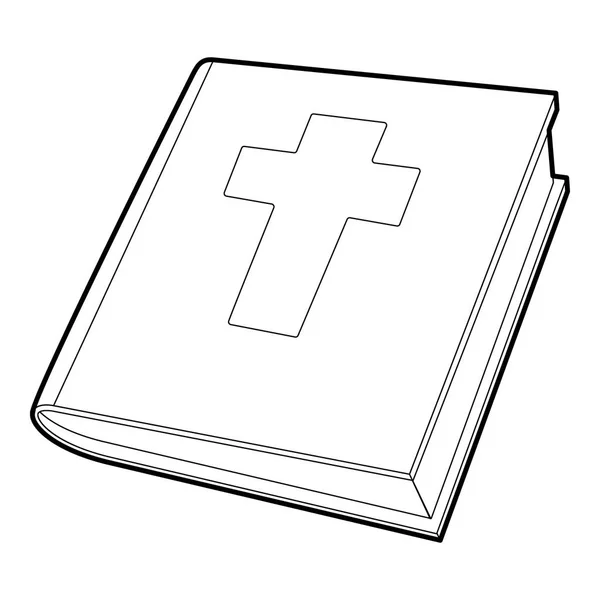 Icono de la Biblia, estilo de esquema — Vector de stock